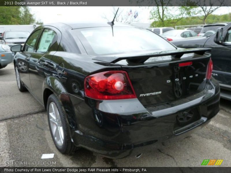 Black / Black/Red 2013 Dodge Avenger SXT V6