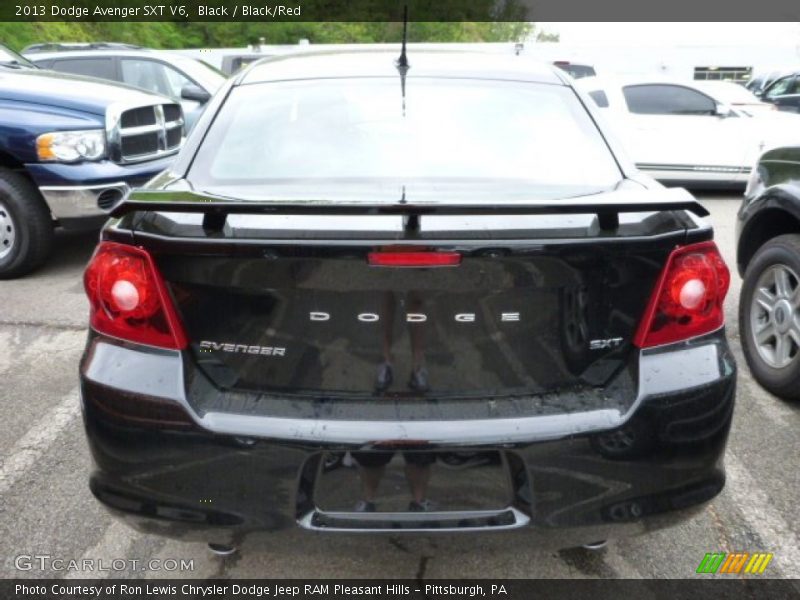 Black / Black/Red 2013 Dodge Avenger SXT V6