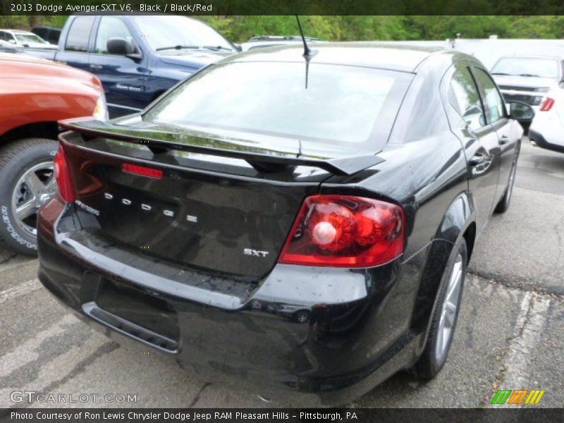 Black / Black/Red 2013 Dodge Avenger SXT V6