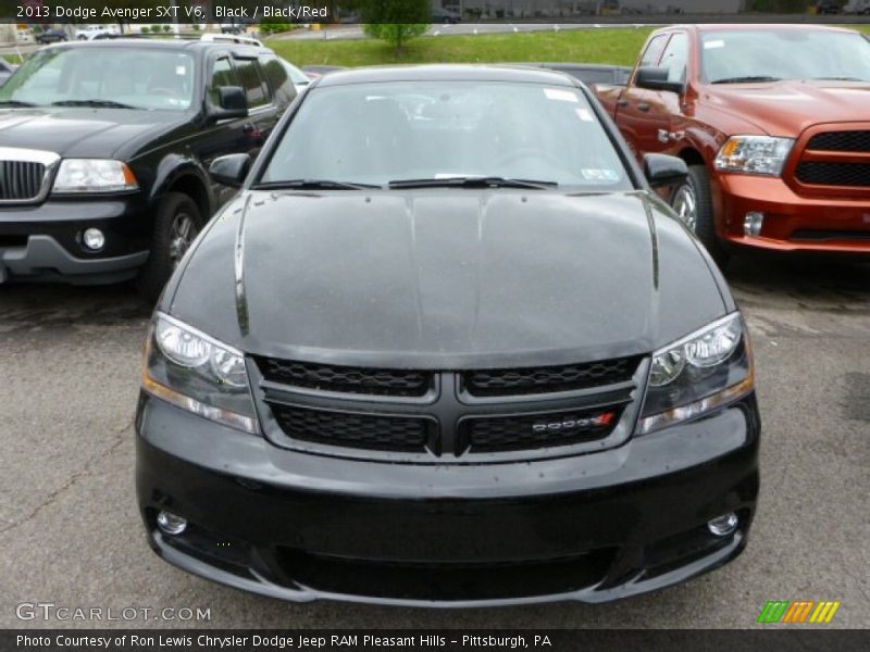 Black / Black/Red 2013 Dodge Avenger SXT V6