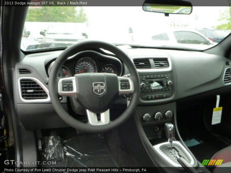 Black / Black/Red 2013 Dodge Avenger SXT V6