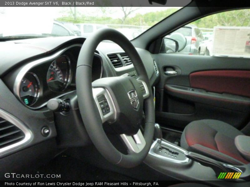 Black / Black/Red 2013 Dodge Avenger SXT V6