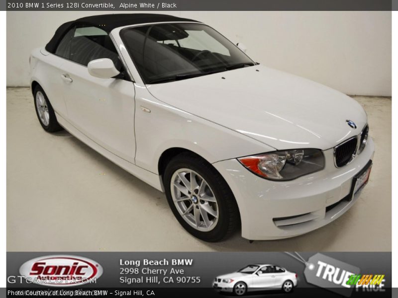 Alpine White / Black 2010 BMW 1 Series 128i Convertible