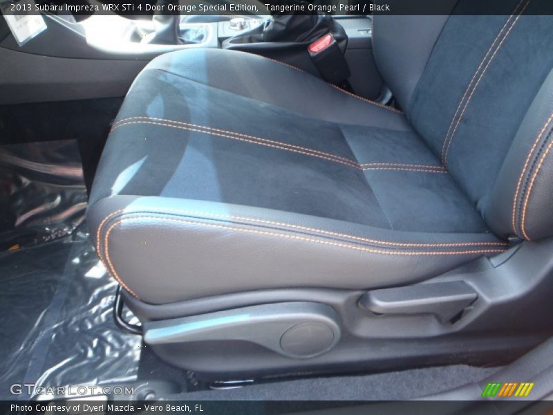 Front Seat of 2013 Impreza WRX STi 4 Door Orange Special Edition