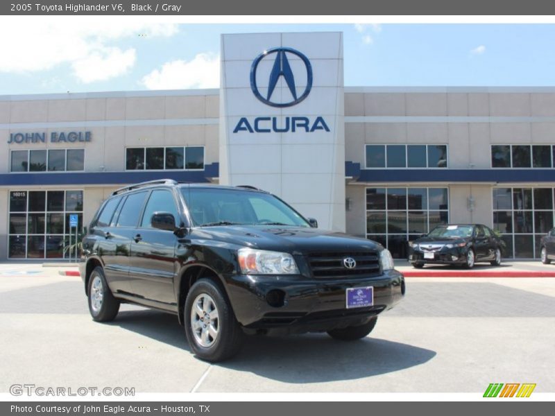 Black / Gray 2005 Toyota Highlander V6