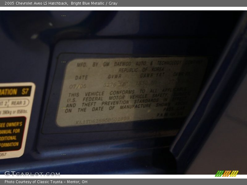 Bright Blue Metallic / Gray 2005 Chevrolet Aveo LS Hatchback