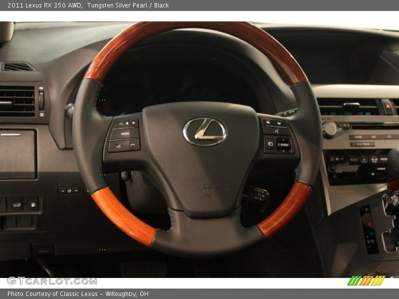 Tungsten Silver Pearl / Black 2011 Lexus RX 350 AWD