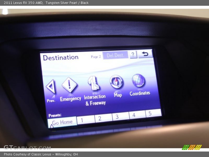 Tungsten Silver Pearl / Black 2011 Lexus RX 350 AWD