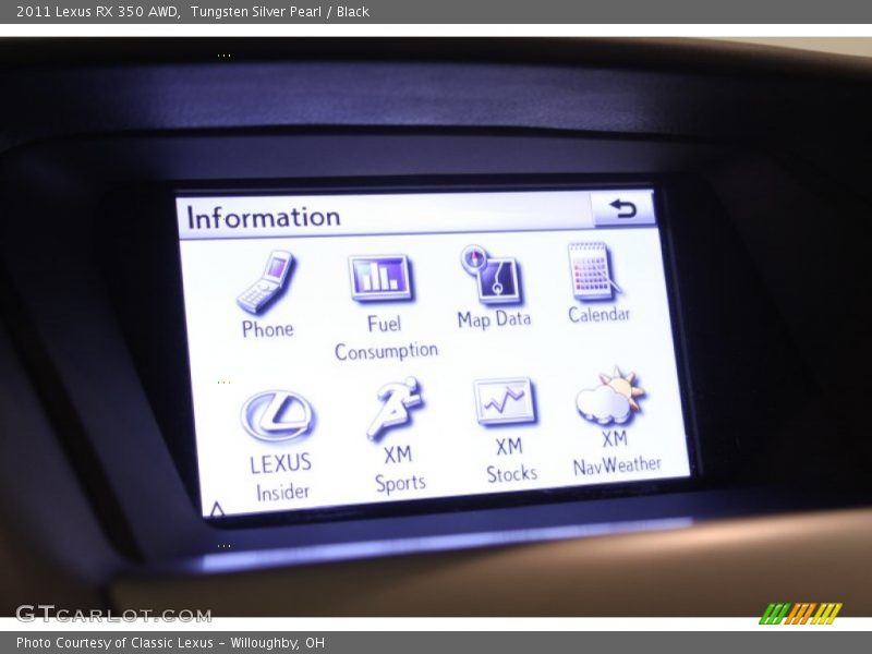 Tungsten Silver Pearl / Black 2011 Lexus RX 350 AWD