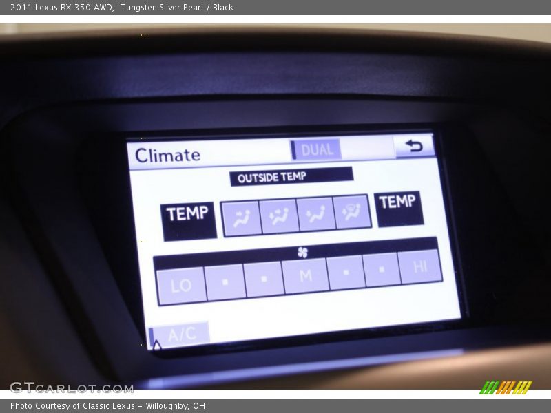 Tungsten Silver Pearl / Black 2011 Lexus RX 350 AWD