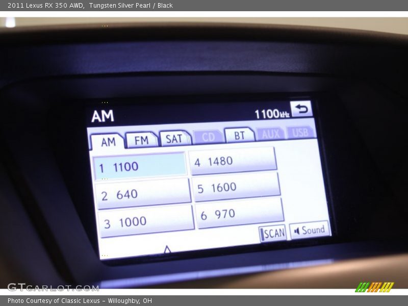Tungsten Silver Pearl / Black 2011 Lexus RX 350 AWD