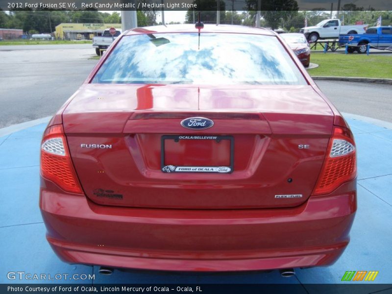 Red Candy Metallic / Medium Light Stone 2012 Ford Fusion SE V6