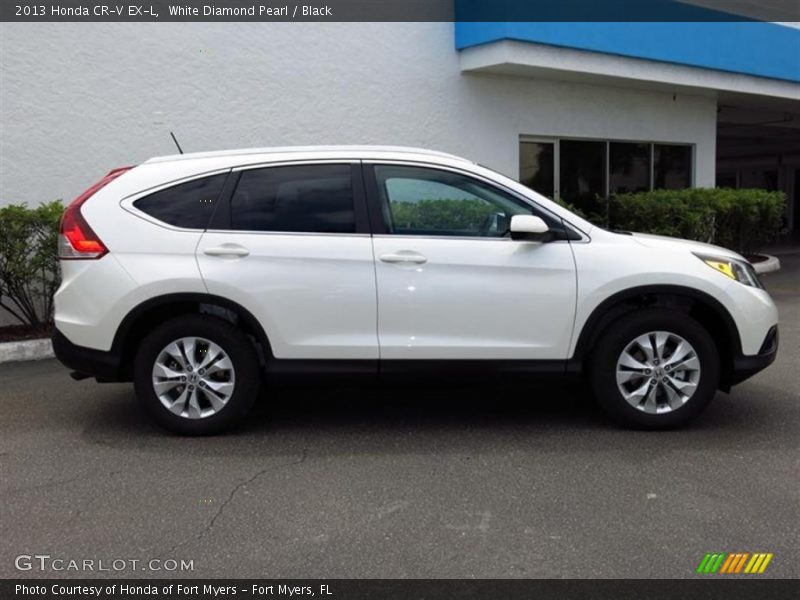 White Diamond Pearl / Black 2013 Honda CR-V EX-L