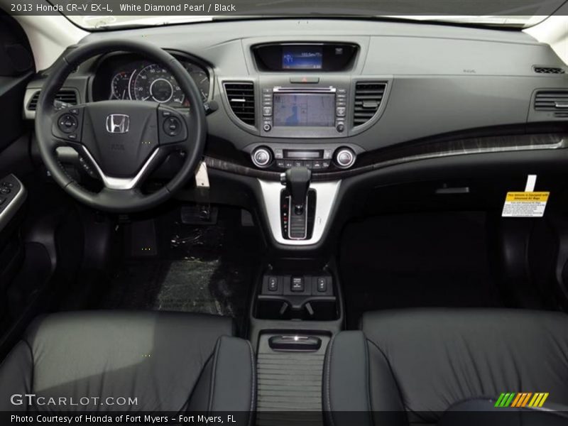 White Diamond Pearl / Black 2013 Honda CR-V EX-L