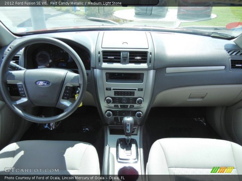 Red Candy Metallic / Medium Light Stone 2012 Ford Fusion SE V6