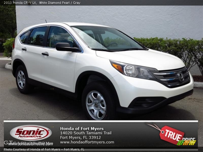 White Diamond Pearl / Gray 2013 Honda CR-V LX