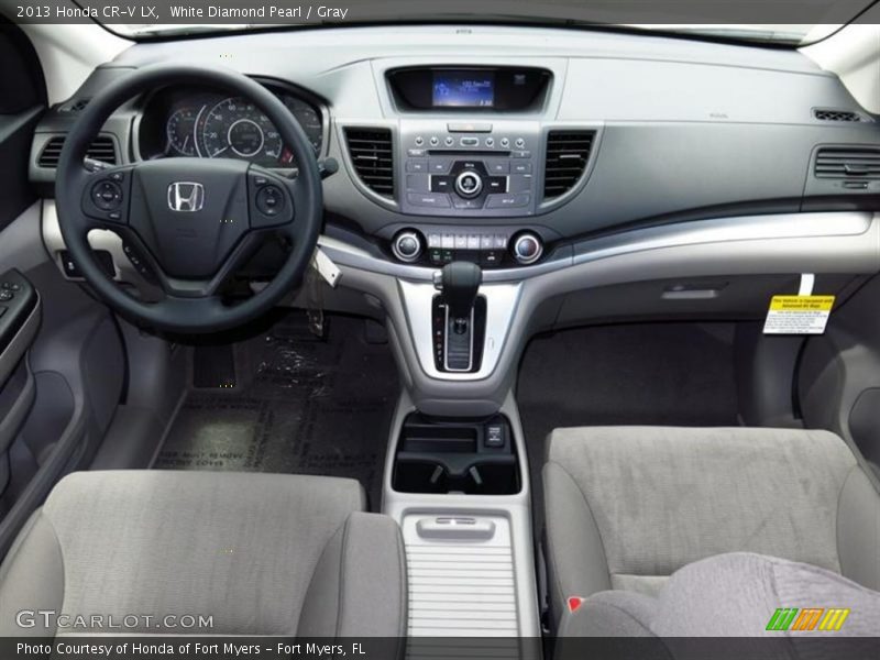 White Diamond Pearl / Gray 2013 Honda CR-V LX