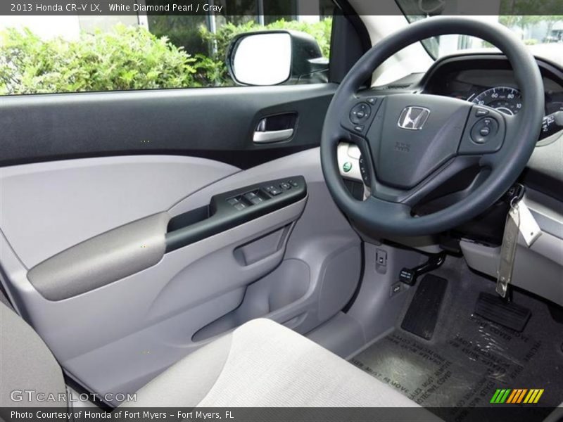 White Diamond Pearl / Gray 2013 Honda CR-V LX