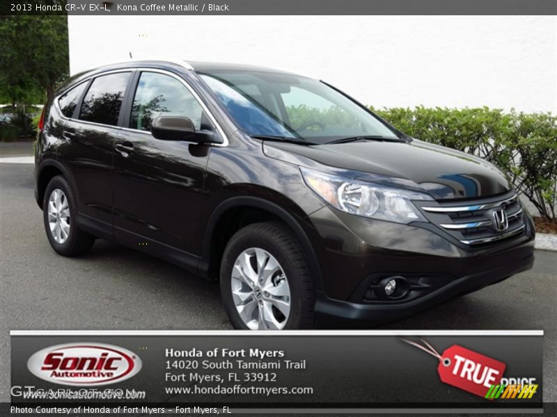 Kona Coffee Metallic / Black 2013 Honda CR-V EX-L