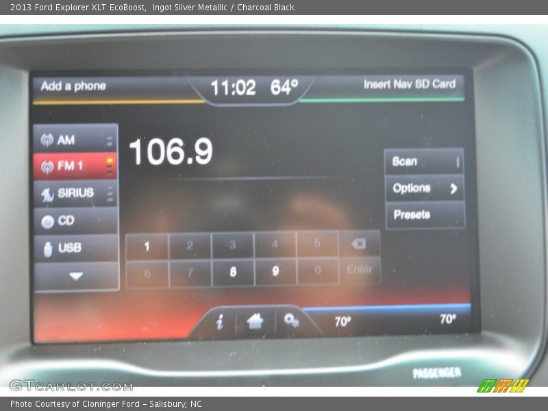 Ingot Silver Metallic / Charcoal Black 2013 Ford Explorer XLT EcoBoost