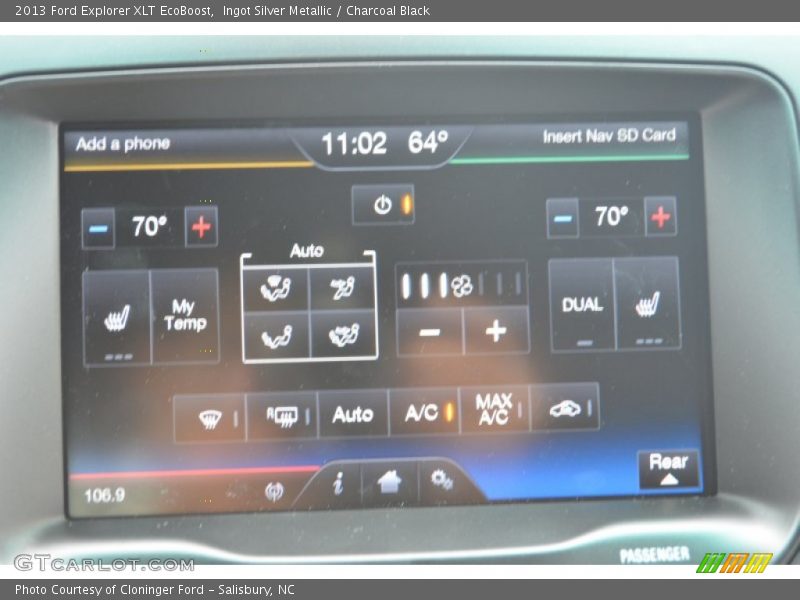 Ingot Silver Metallic / Charcoal Black 2013 Ford Explorer XLT EcoBoost