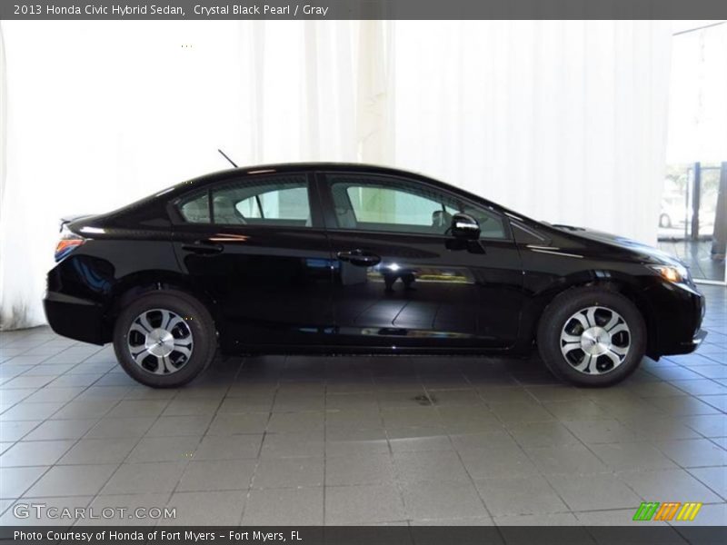 Crystal Black Pearl / Gray 2013 Honda Civic Hybrid Sedan