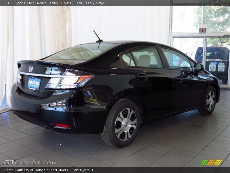 Crystal Black Pearl / Gray 2013 Honda Civic Hybrid Sedan