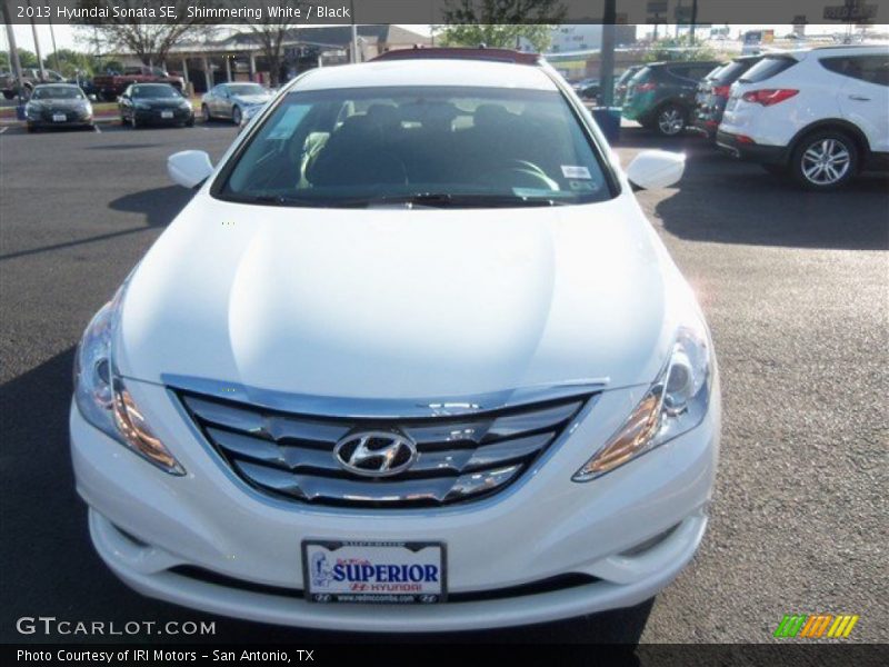 Shimmering White / Black 2013 Hyundai Sonata SE