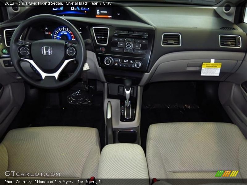 Crystal Black Pearl / Gray 2013 Honda Civic Hybrid Sedan