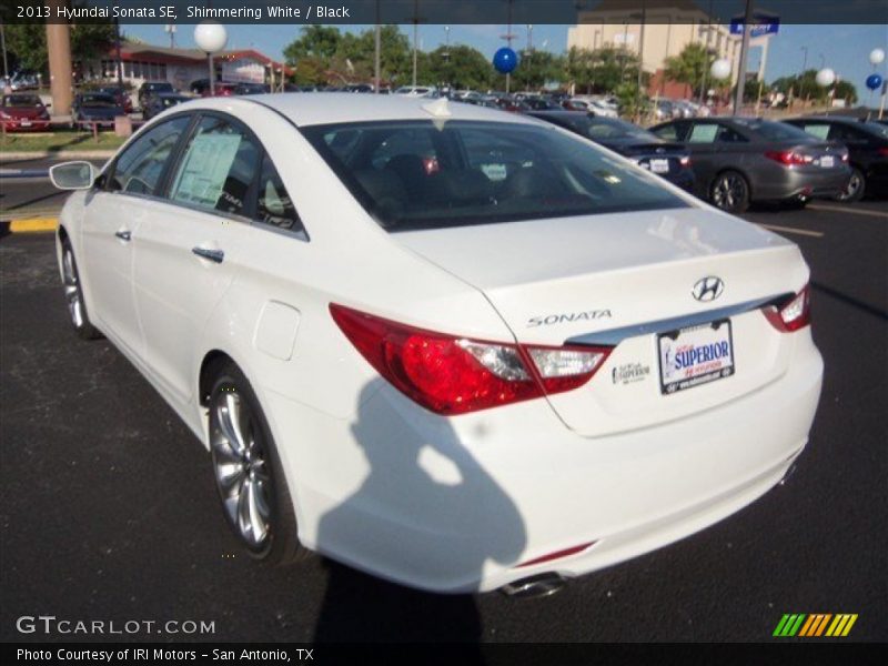 Shimmering White / Black 2013 Hyundai Sonata SE