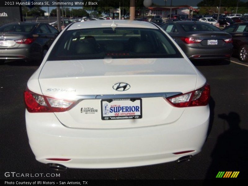 Shimmering White / Black 2013 Hyundai Sonata SE