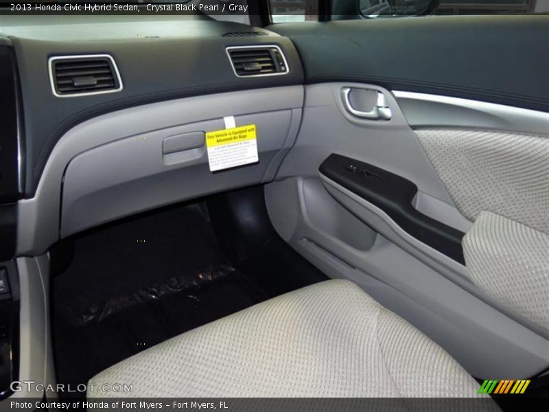 Crystal Black Pearl / Gray 2013 Honda Civic Hybrid Sedan