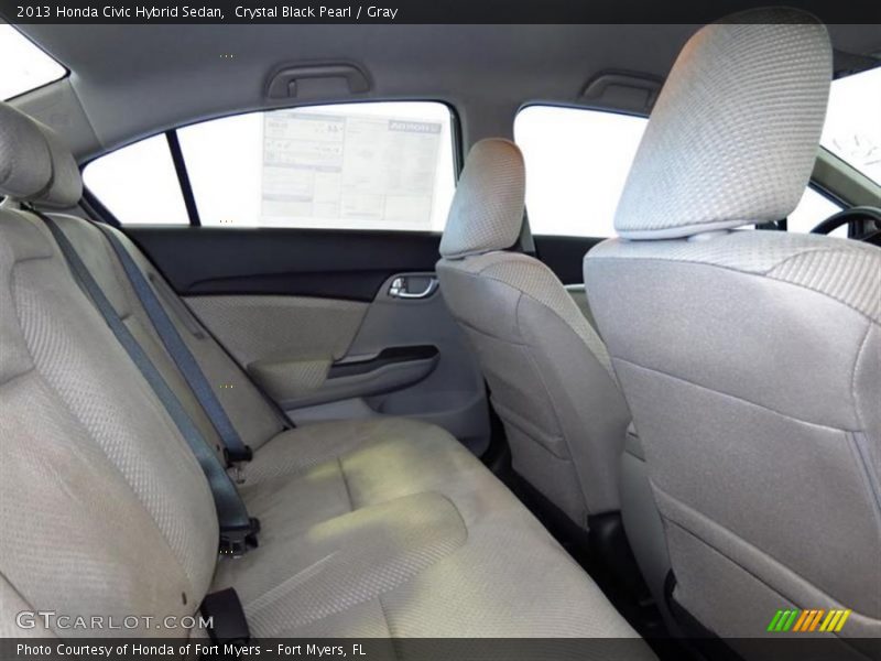 Crystal Black Pearl / Gray 2013 Honda Civic Hybrid Sedan