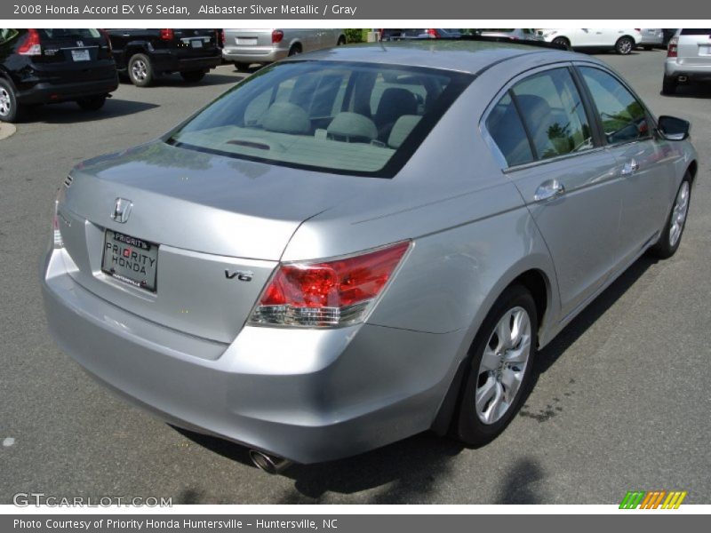 Alabaster Silver Metallic / Gray 2008 Honda Accord EX V6 Sedan