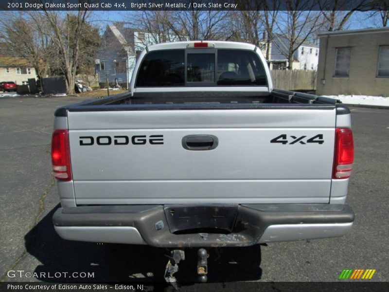Bright Silver Metallic / Dark Slate Gray 2001 Dodge Dakota Sport Quad Cab 4x4