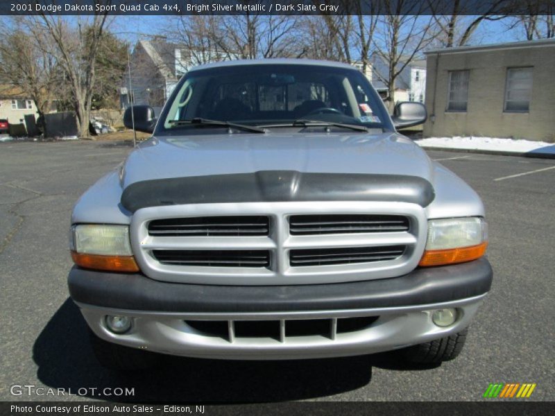 Bright Silver Metallic / Dark Slate Gray 2001 Dodge Dakota Sport Quad Cab 4x4