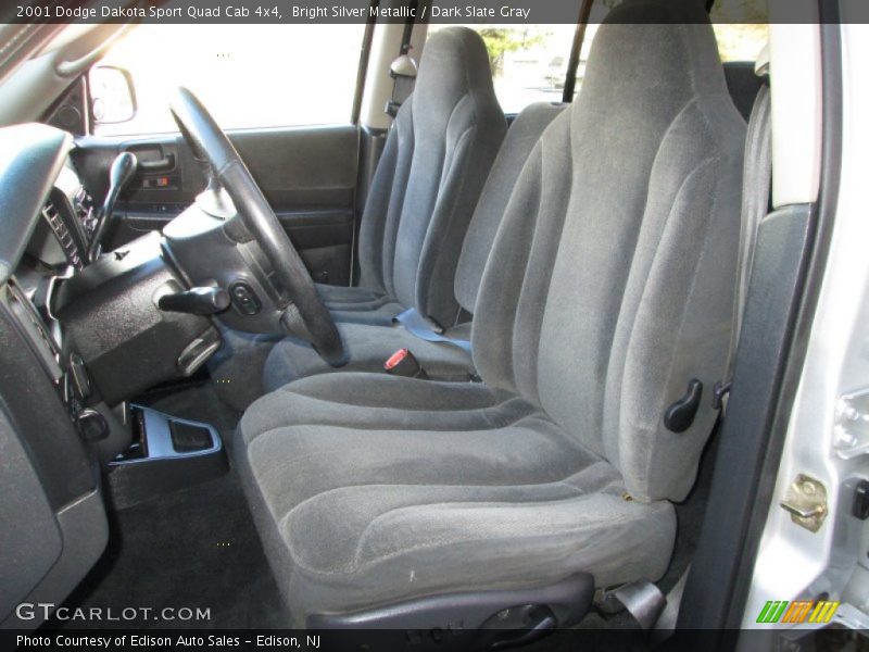 Bright Silver Metallic / Dark Slate Gray 2001 Dodge Dakota Sport Quad Cab 4x4
