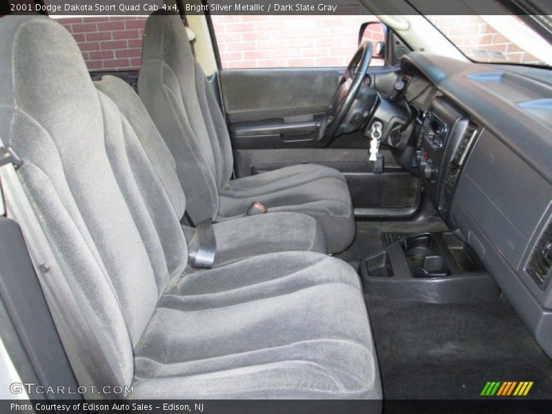 Bright Silver Metallic / Dark Slate Gray 2001 Dodge Dakota Sport Quad Cab 4x4