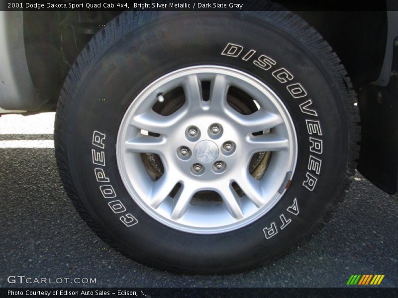Bright Silver Metallic / Dark Slate Gray 2001 Dodge Dakota Sport Quad Cab 4x4