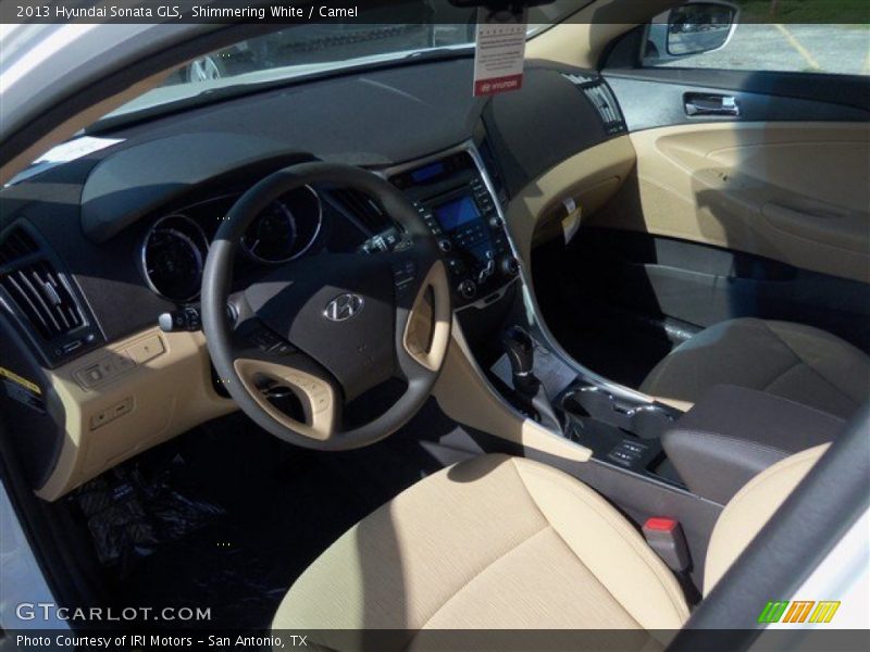 Shimmering White / Camel 2013 Hyundai Sonata GLS
