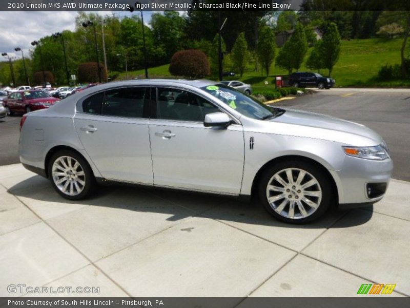 Ingot Silver Metallic / Charcoal Black/Fine Line Ebony 2010 Lincoln MKS AWD Ultimate Package