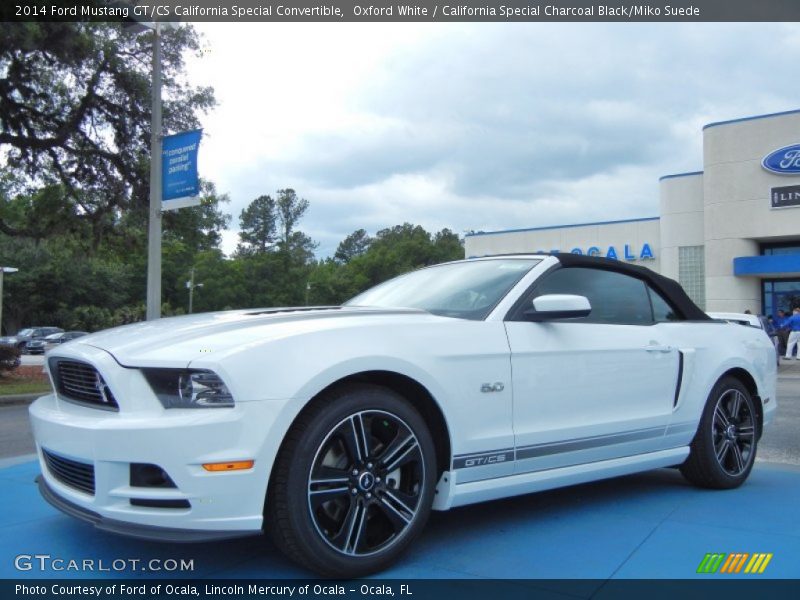 Oxford White / California Special Charcoal Black/Miko Suede 2014 Ford Mustang GT/CS California Special Convertible
