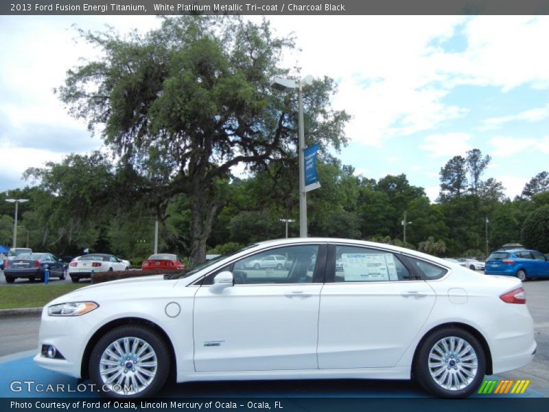  2013 Fusion Energi Titanium White Platinum Metallic Tri-coat