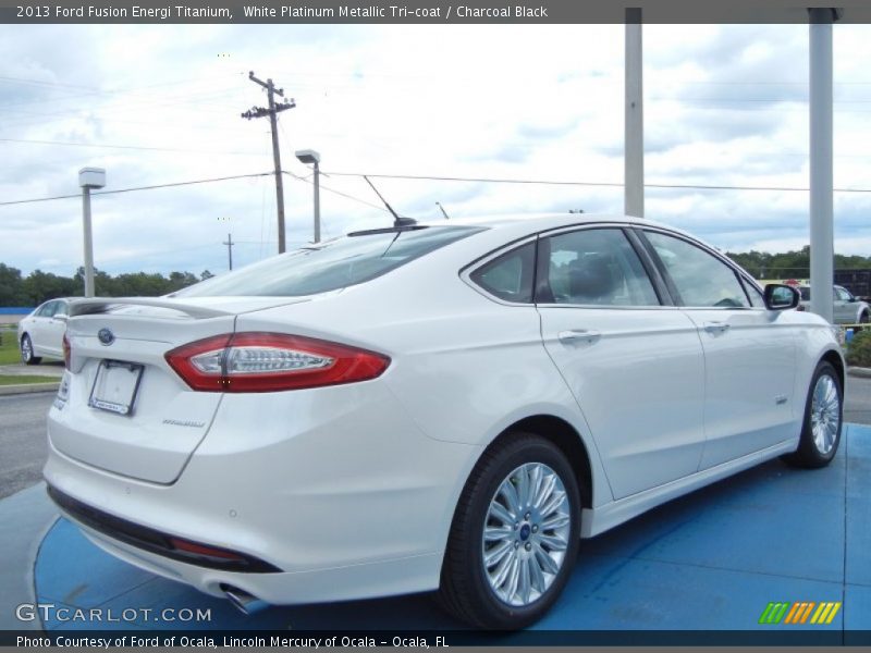 White Platinum Metallic Tri-coat / Charcoal Black 2013 Ford Fusion Energi Titanium