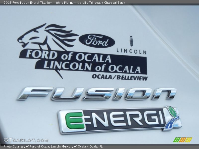 White Platinum Metallic Tri-coat / Charcoal Black 2013 Ford Fusion Energi Titanium