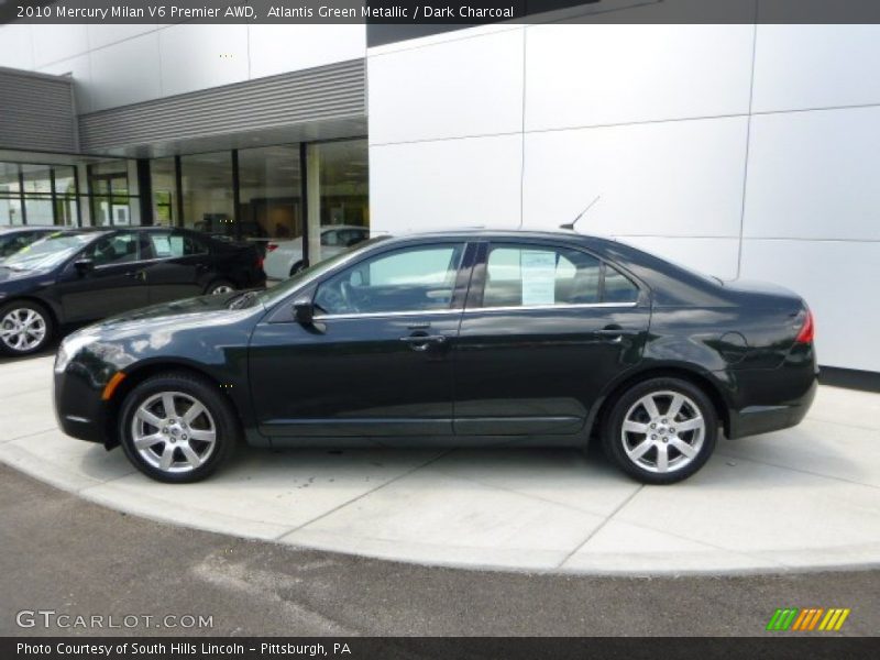 Atlantis Green Metallic / Dark Charcoal 2010 Mercury Milan V6 Premier AWD