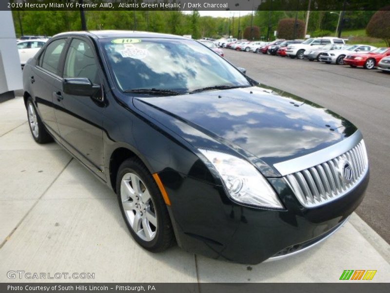 Atlantis Green Metallic / Dark Charcoal 2010 Mercury Milan V6 Premier AWD