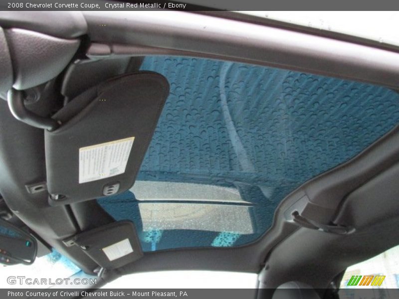Sunroof of 2008 Corvette Coupe