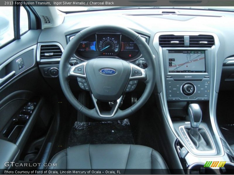 Ingot Silver Metallic / Charcoal Black 2013 Ford Fusion Titanium
