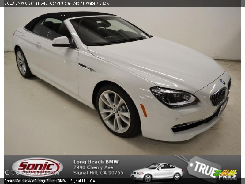 Alpine White / Black 2013 BMW 6 Series 640i Convertible